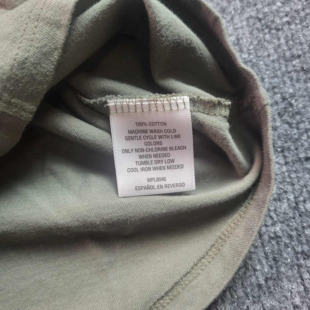 Style & Co Petite PM Olive Green Cotton Utility Button Down Roll Tab Shirt - Picture 7 of 8
